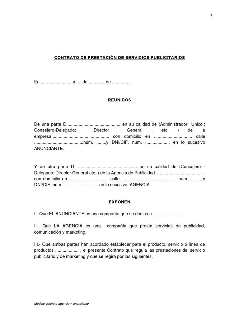 Modelo de Contrato de Servicios de Publicidad: Guía Completa - Cómo redactar un contrato por prestación de servicios modelo de contrato de servicios de publicidad - Cómo redactar un contrato por prestación de servicios