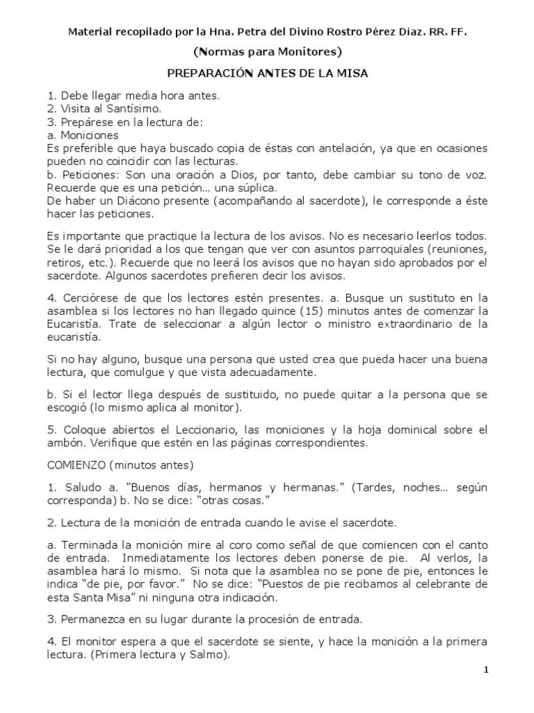 como se llaman los anuncios en la misa - Cuáles son las partes de una misa