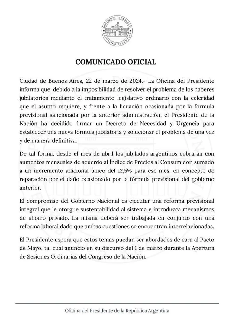 Aumento de Jubilaciones 2024: Todo lo que necesitas saber - Cuándo es el aumento para los jubilados en 2024 anuncios del presidente sobre aumento de las jubilaciones - Cuándo es el aumento para los jubilados en 2024