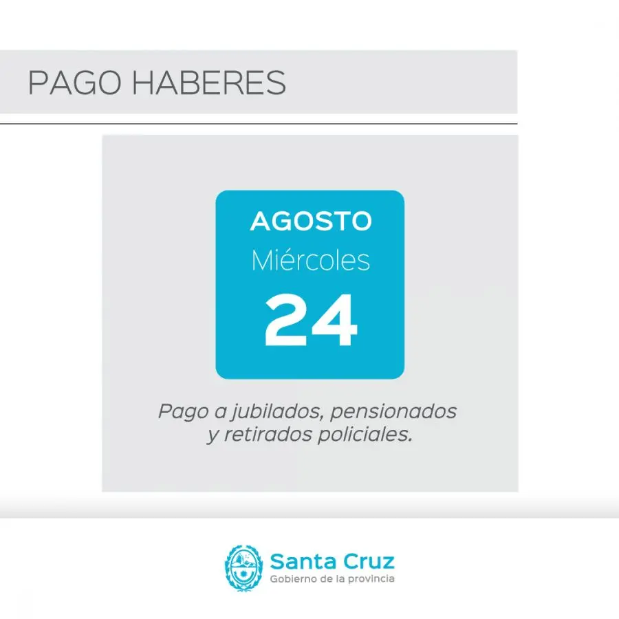 Anuncios de Pagos a Jubilados Pcia de Santa Cruz - Cuándo pagan a los jubilados de la provincia de Santa Cruz anuncios de pagos ha juvilados pcia de santa cruz - Cuándo pagan a los jubilados de la provincia de Santa Cruz