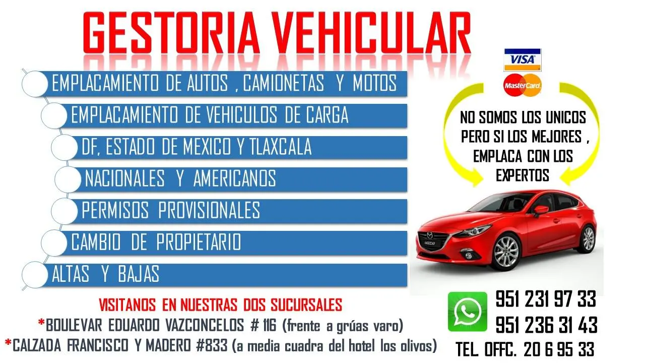 anuncios publicitarios de gestoria vehicular - Dónde puede trabajar un mandatario del automotor