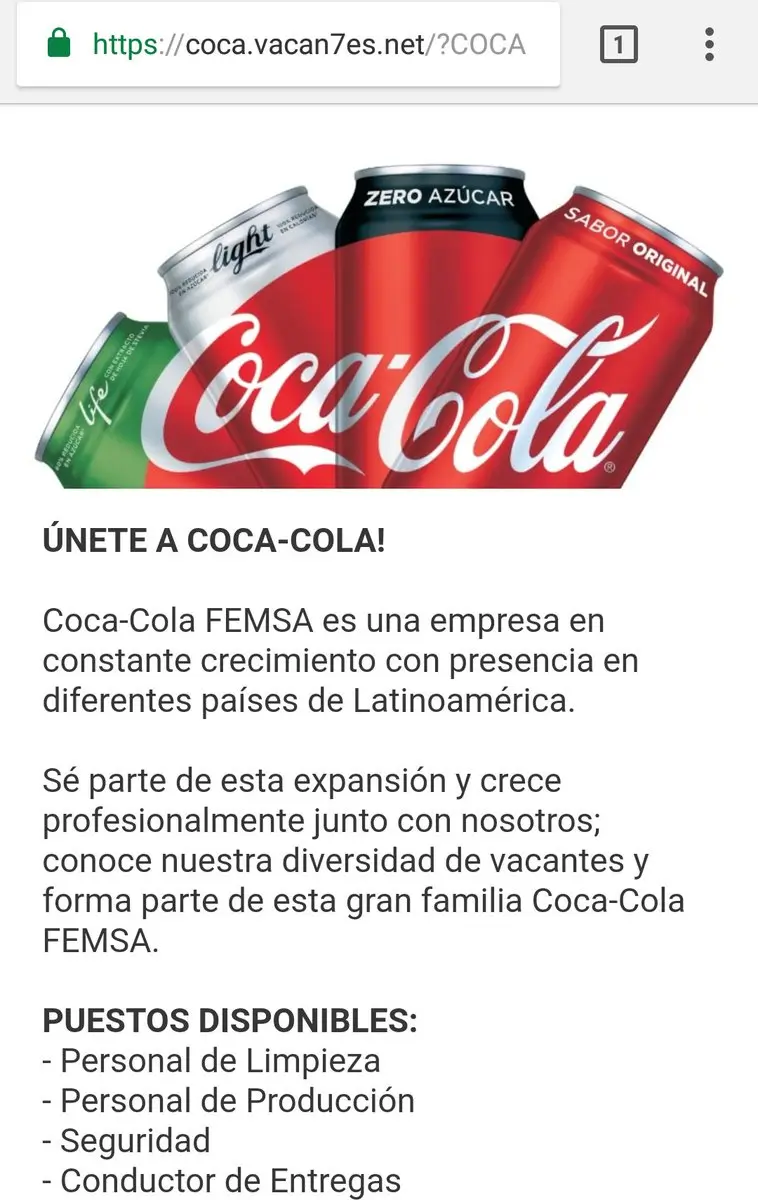 anuncios de trabajo coca cola - Dónde puedo dejar mi currículum para trabajar en Coca-Cola
