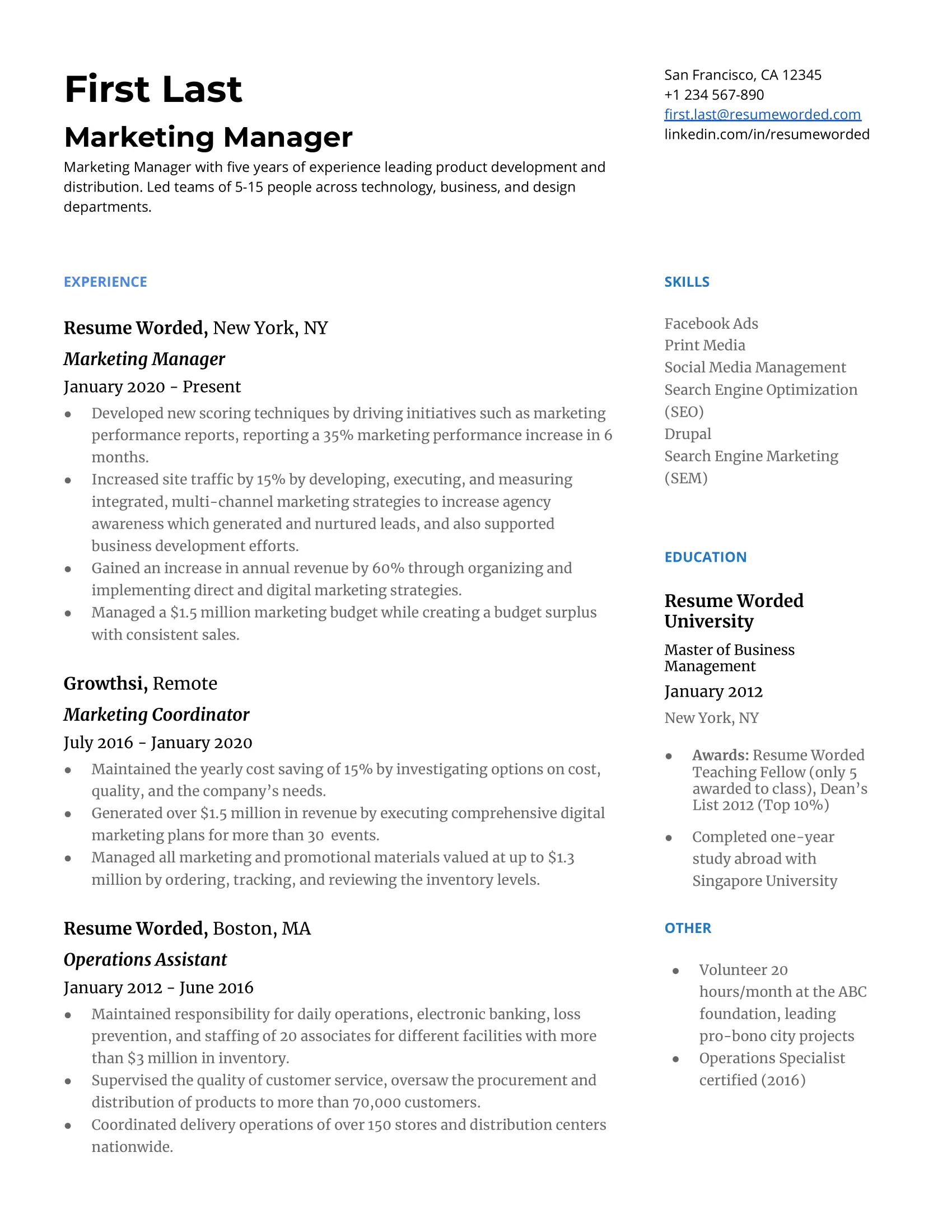 Ejemplos de currículum para Marketing Manager - How to write a resume for a marketing manager marketing manager resume examples - How to write a resume for a marketing manager