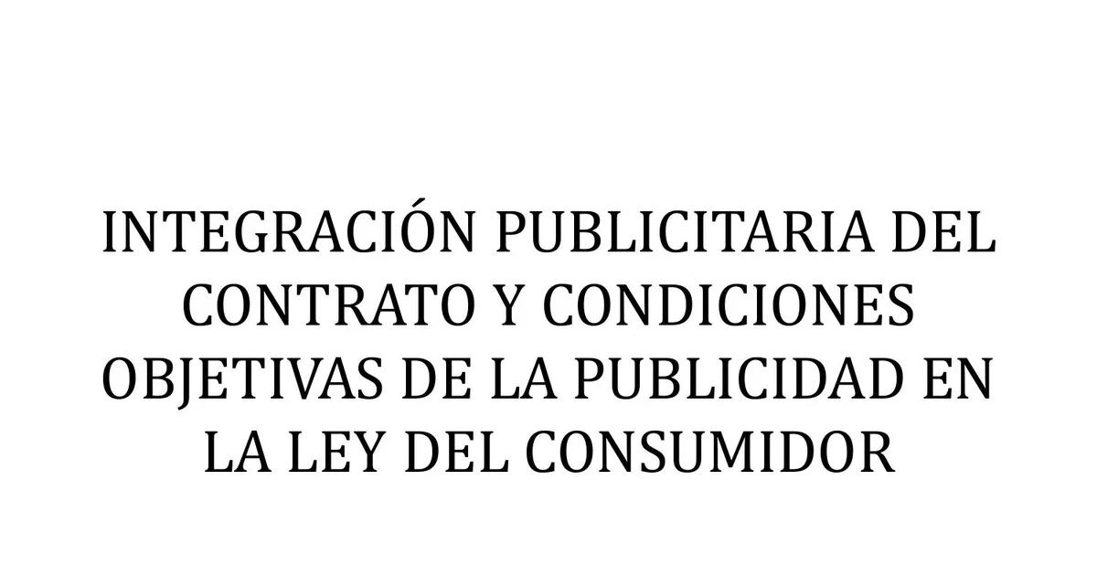 la publicidad integra el contrato - La publicidad es un contrato