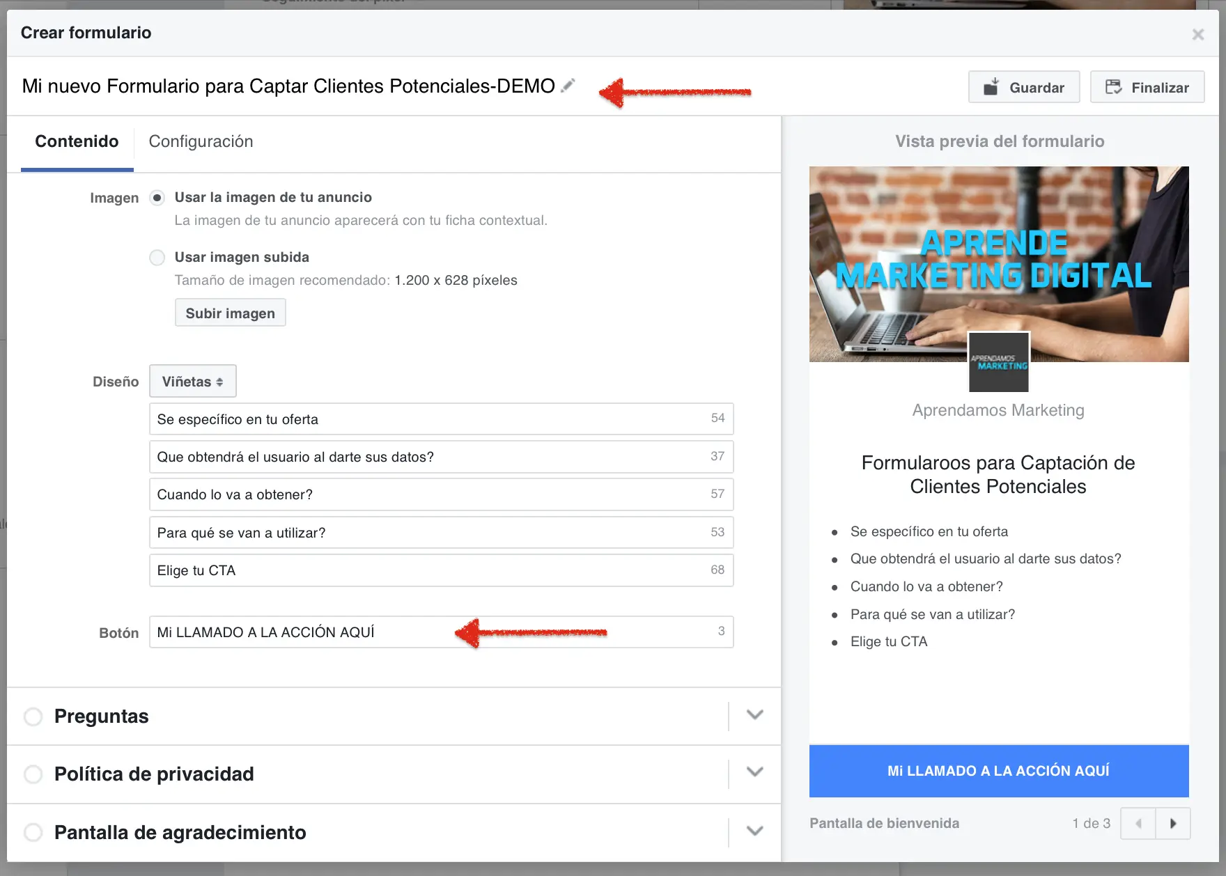 formularios de anuncios para clientes potenciales - Qué son los formularios de anuncios para clientes potenciales