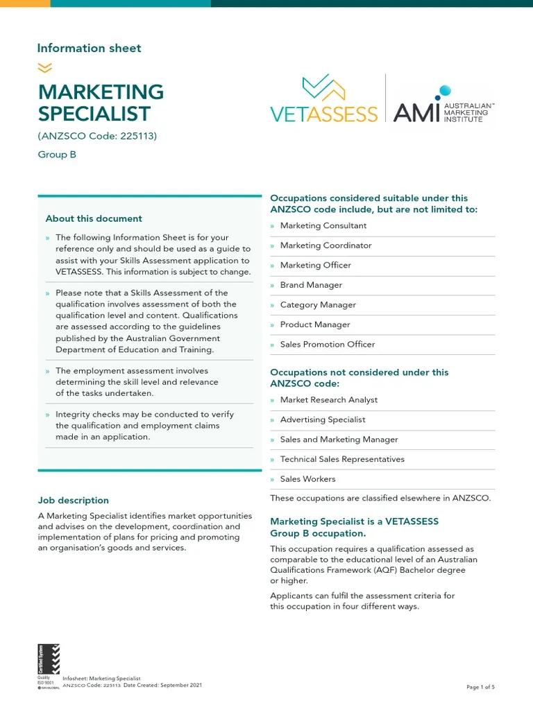Marketing Specialist ANZSCO: Guía Completa para Profesionales en Australia - What is the NOC code for marketing specialist marketing specialist anzsco - What is the NOC code for marketing specialist